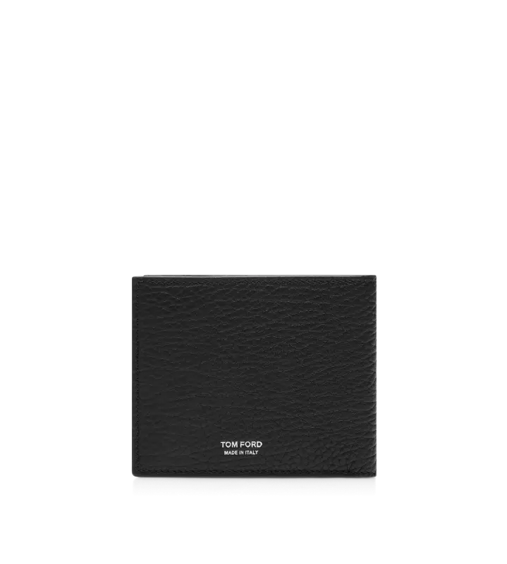 PRINTED DEER LEATHER ELONGATED T LINE CLASSIC BIFOLD WALLET BLACK online